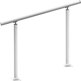 Outdoor Stair Railing Kit, 4 FT Handrails 1-4 Steps, Adjustable Angle White Aluminum Stair Hand Rail for The Elderly, Handrails for Outdoor Steps
