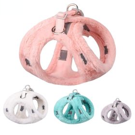 Soft and Warm Dog Harness and Leash Set - Winter Plush Dog Vest Harness with Reflective Bands (colour: Set, Specifications (length * width): M)