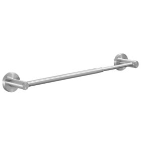Single Bath Towel Bar 9.8in to 24.6in Length Adjustable Towel Rack Rustproof Stainless Steel Towel Holder Wall-Mounted Retractable Towel Rail For (Color: Silver, size: One size)