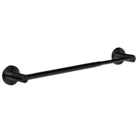 Single Bath Towel Bar 9.8in to 24.6in Length Adjustable Towel Rack Rustproof Stainless Steel Towel Holder Wall-Mounted Retractable Towel Rail For (Color: Black, size: One size)